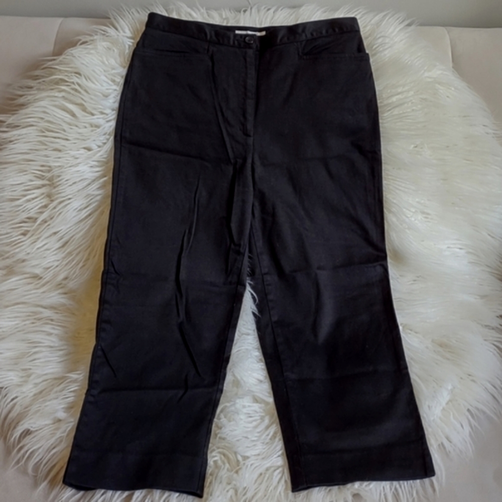 Cropped Pants Jones Sport Stretch Straight Leg Black 8
